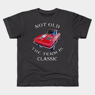 Birthday, Retirement Vintage Car 1963 Chevrolet Corvette, Funny Gift Designs, Cards, shirts, mugs, bedding, clocks, pillows & more Kids T-Shirt